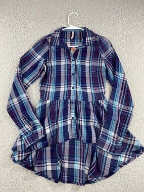 Truth Plaid Shirt in baby blue , Purple & Navy